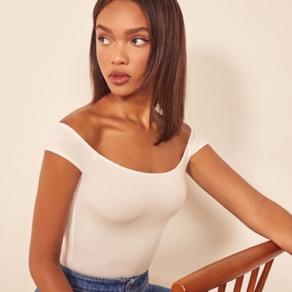 REFORMATION Elsa Off Shoulder Bodysuit XL - Picture 2 of 8
